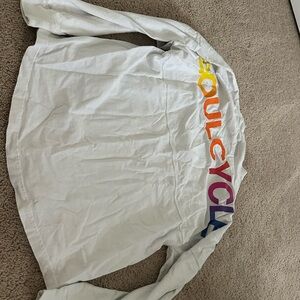 SoulCycle White Long Sleeve Tee with Multicolor Logo